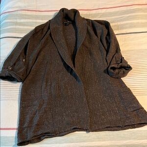 Women's mocha heathered open front cardigan